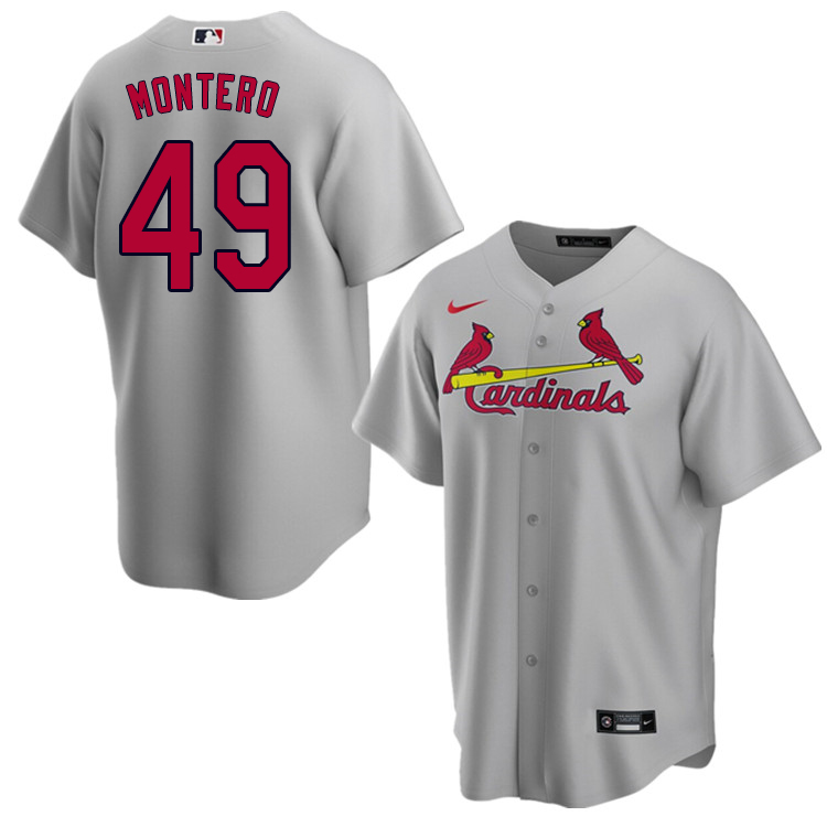 Nike Men #49 Elehuris Montero St.Louis Cardinals Baseball Jerseys Sale-Gray